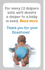 Buy 12 diapers and we'll donate 1 to a baby in need